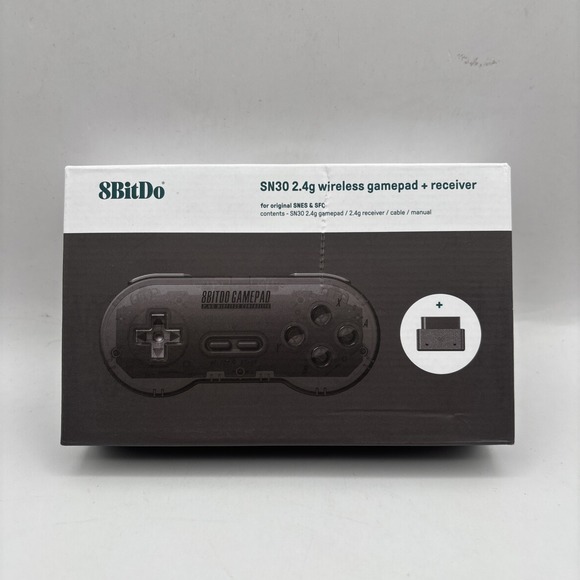 8BitDo SN30 2.4G Wireless Gamepad for Original SNES/SFC (Transparent Edition) - Picture 1 of 2